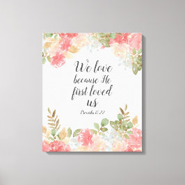 Moderne Floral 1 John 14:19 Faux Canvas Print