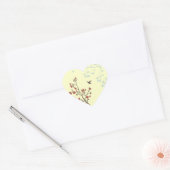 Moderne Floral 2 Hart Sticker (Envelop)