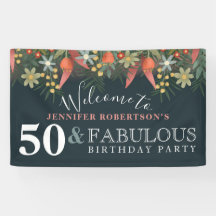 Moderne Floral 50 en Fabulous Birthday Party