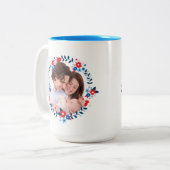 , moderne Floral, aangepaste foto Tweekleurige Koffiemok (Voorkant links)