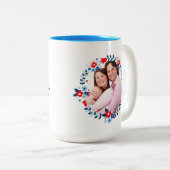 , moderne Floral, aangepaste foto Tweekleurige Koffiemok (Voorkant rechts)