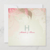 Moderne Floral Abstracte bruiloft Kaart (Achterkant)