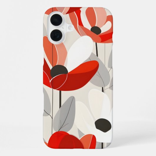 Moderne Floral Art Print iPhone Hoesje (Achterkant)