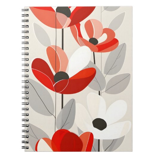 Moderne Floral Art Print Notitieboek (Voorkant)