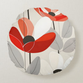 Moderne Floral Art Print Rond Kussen