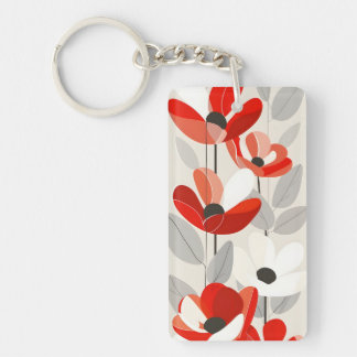Moderne Floral Art Print Sleutelhanger