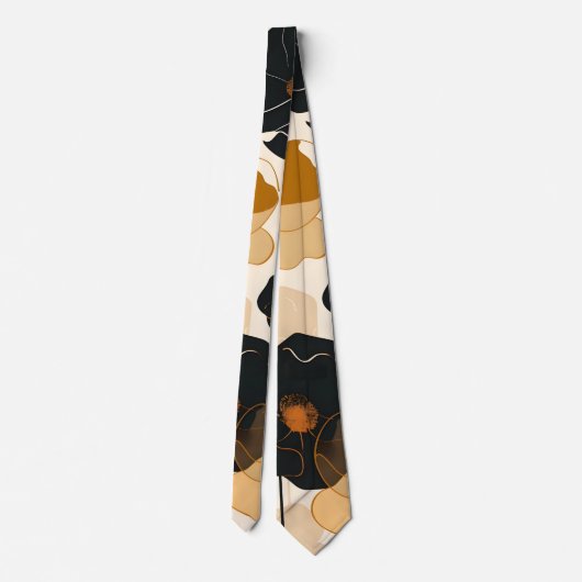 Moderne Floral Art Print Stropdas (Achterkant)