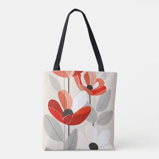 Moderne Floral Art Print Tote Bag (Achterkant)