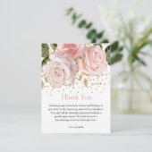 Moderne Floral Baby Girl Shower Dank je kaart (Staand voorkant)