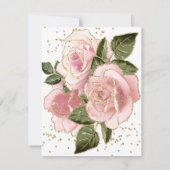 Moderne Floral Baby Girl Shower Dank je kaart (Achterkant)