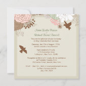 Moderne Floral Birdcage bruiloft Kaart (Achterkant)