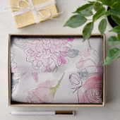 Moderne Floral Blush roze Waterverf Tissuepapier (Geschenk)