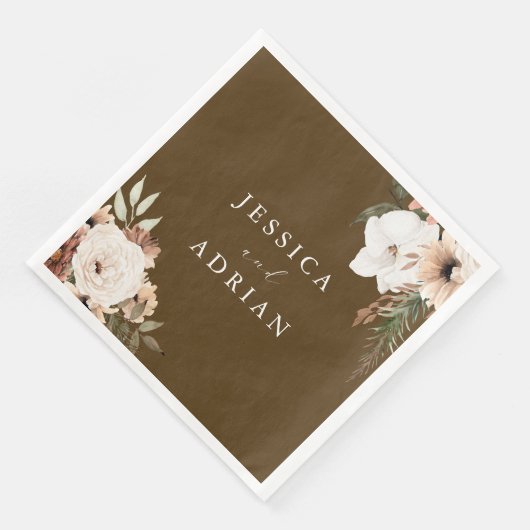 Moderne Floral Boho bruiloft Servet (Hoek)