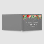 Moderne Floral Border on Grey Memorial Gastenboek (Volledig)