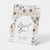 Moderne Floral Botanical Dessert Bar Reclamebord Met Voetstuk (Voorkant)