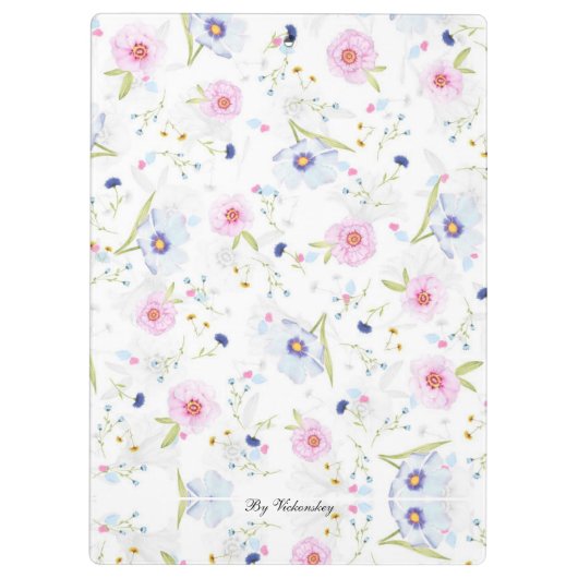 Moderne Floral  botanische bloemen Klembord (Achterkant)