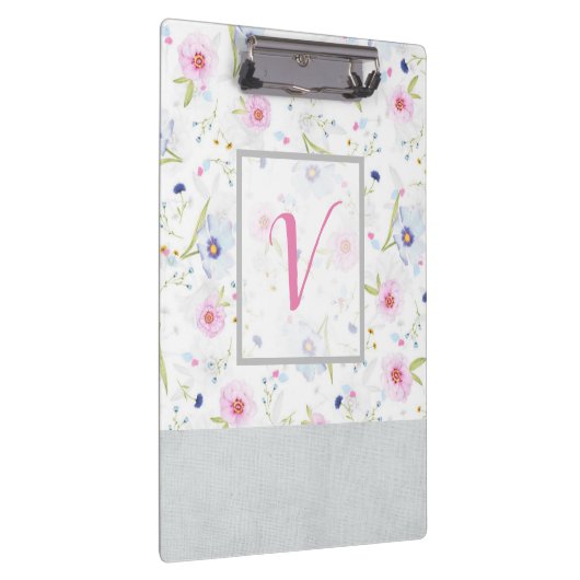 Moderne Floral  botanische bloemen Klembord (Rechts)