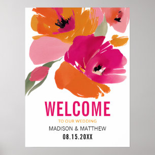 Moderne Floral Bruiloft Digitale Download Poster