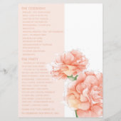 Moderne Floral bruiloft foto Programmakaart (Achterkant)