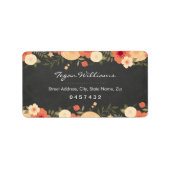 Moderne Floral Chalkboard Adresetiketten Etiket (Voorkant)