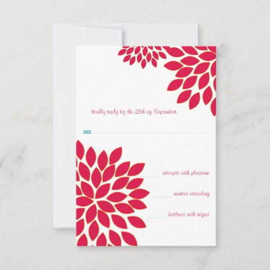 Moderne Floral Chrysanthemum Wedding Invitations Kaart (Voorkant)