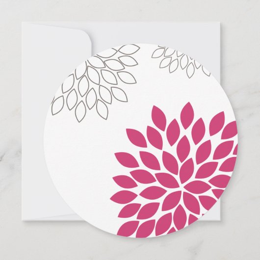 Moderne Floral Chrysanthemum Wedding Invitations Kaart (Achterkant)