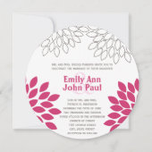 Moderne Floral Chrysanthemum Wedding Invitations Kaart (Voorkant)