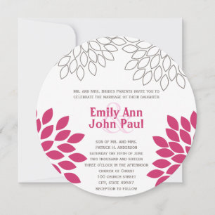 Moderne Floral Chrysanthemum Wedding Invitations Kaart