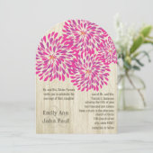 Moderne Floral Chrysanthemum Wedding Invitations Kaart (Staand voorkant)