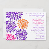 Moderne Floral Chrysanthemum Wedding Invitations Kaart (Voorkant)