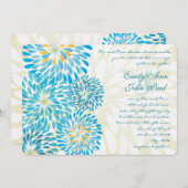 Moderne Floral Chrysanthemum Wedding Invitations Kaart (Voorkant / Achterkant)