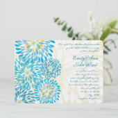 Moderne Floral Chrysanthemum Wedding Invitations Kaart (Staand voorkant)