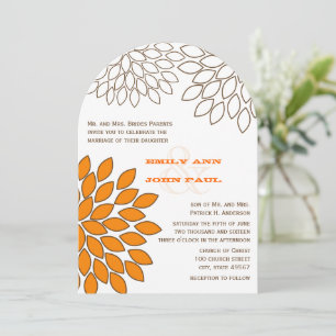 Moderne Floral Chrysanthemum Wedding Invitations Kaart