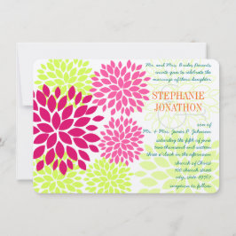 Moderne Floral Chrysanthemum Wedding Invitations Kaart