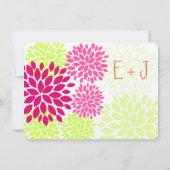 Moderne Floral Chrysanthemum Wedding Invitations Kaart (Achterkant)