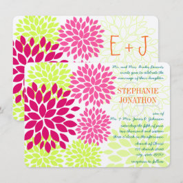 Moderne Floral Chrysanthemum Wedding Invitations Kaart