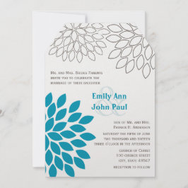 Moderne Floral Chrysanthemum Wedding Invitations Kaart