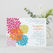 Moderne Floral Chrysanthemum Wedding Invitations Kaart (Staand voorkant)