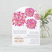 Moderne Floral Chrysanthemum Wedding Invitations Kaart (Staand voorkant)