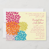 Moderne Floral Chrysanthemum Wedding Invitations Kaart (Voorkant)