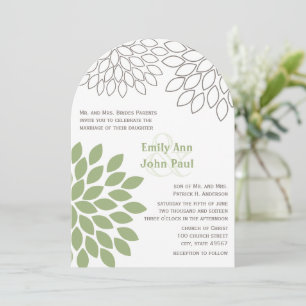 Moderne Floral Chrysanthemum Wedding Invitations Kaart
