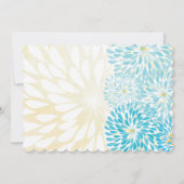 Moderne Floral Chrysanthemum Wedding Invitations Kaart (Achterkant)