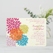 Moderne Floral Chrysanthemum Wedding Invitations Kaart (Staand voorkant)