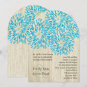 Moderne Floral Chrysanthemum Wedding Invitations Kaart (Voorkant / Achterkant)