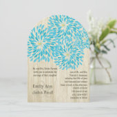 Moderne Floral Chrysanthemum Wedding Invitations Kaart (Staand voorkant)