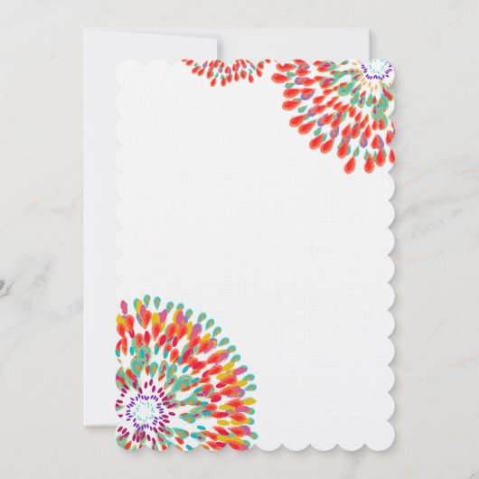 Moderne Floral Chrysanthemum Wedding Invitations Kaart (Achterkant)