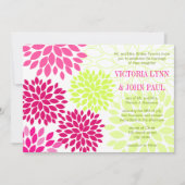 Moderne Floral Chrysanthemum Wedding Invitations Kaart (Voorkant)