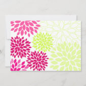 Moderne Floral Chrysanthemum Wedding Invitations Kaart (Achterkant)