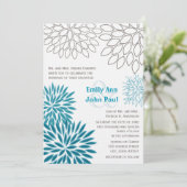 Moderne Floral Chrysanthemum Wedding Invitations Kaart (Staand voorkant)