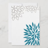 Moderne Floral Chrysanthemum Wedding Invitations Kaart (Achterkant)